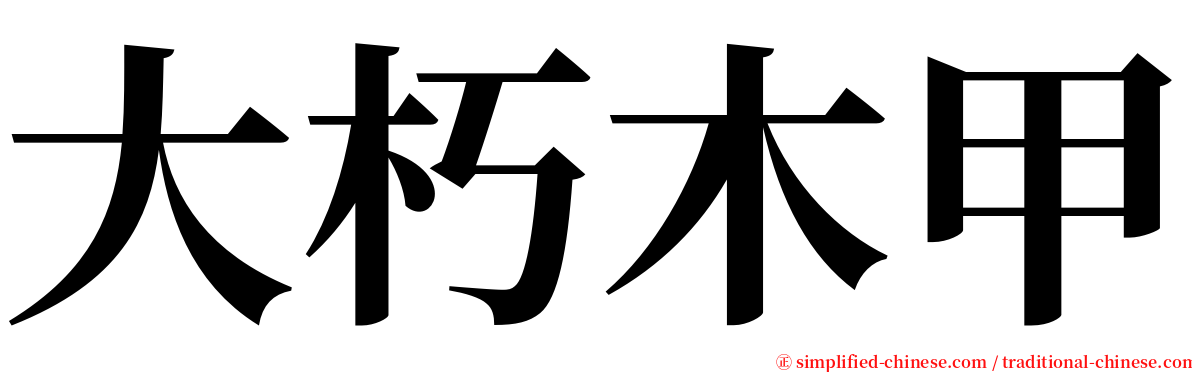 大朽木甲 serif font