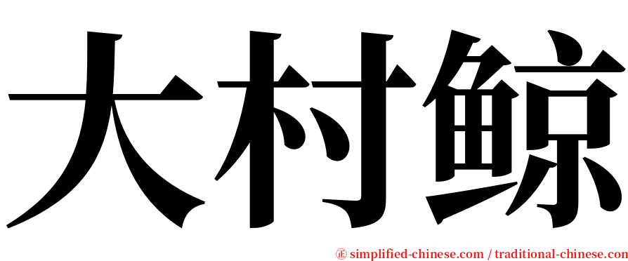 大村鲸 serif font