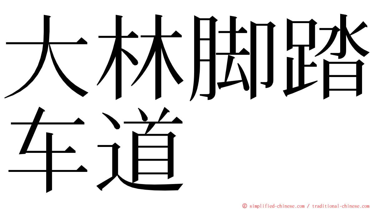 大林脚踏车道 ming font