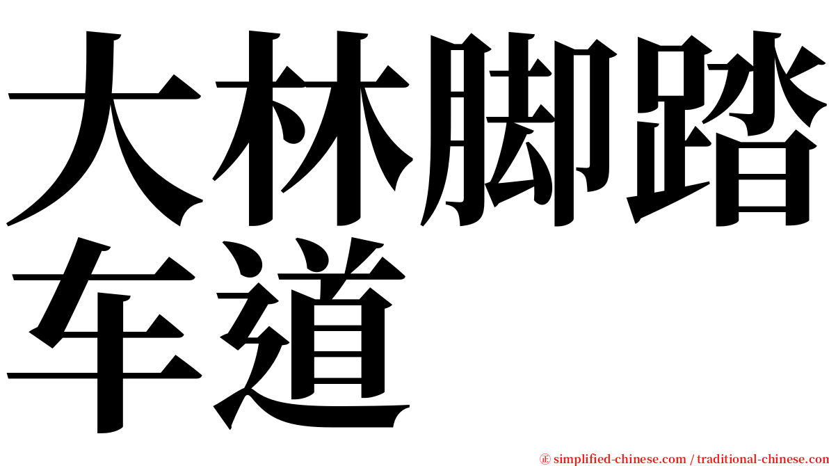 大林脚踏车道 serif font