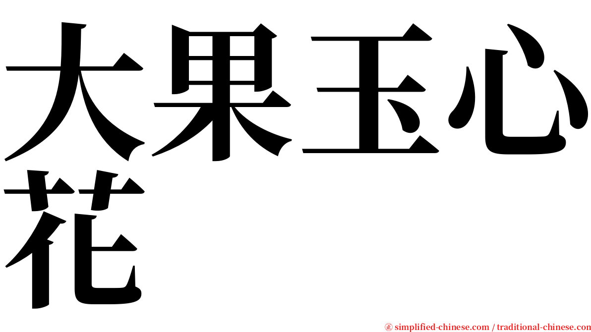 大果玉心花 serif font