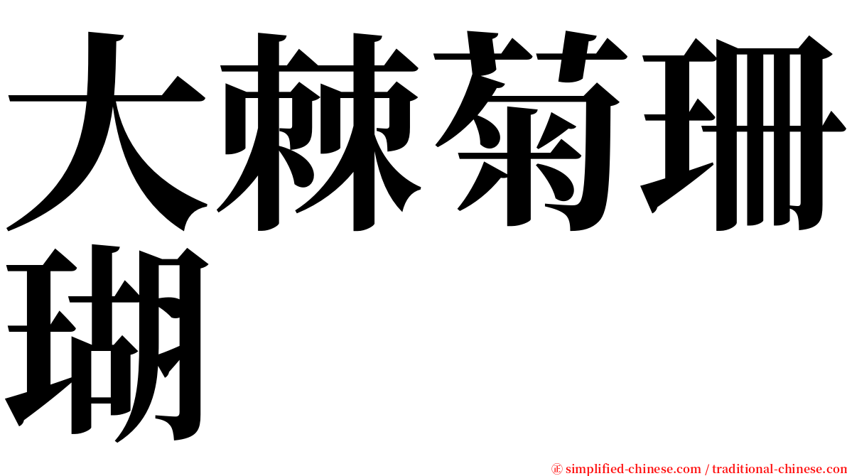 大棘菊珊瑚 serif font