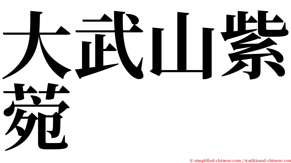 大武山紫菀 serif font