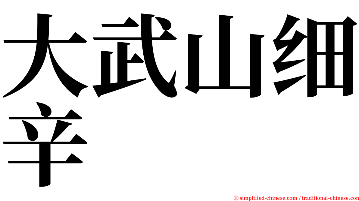 大武山细辛 serif font