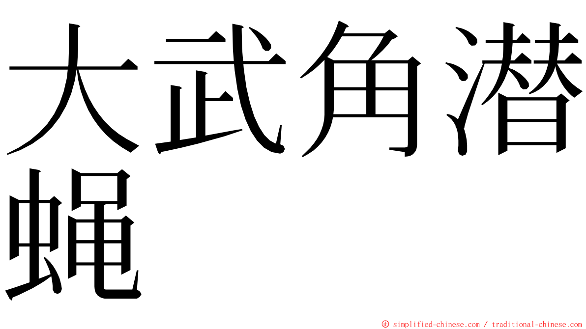 大武角潜蝇 ming font