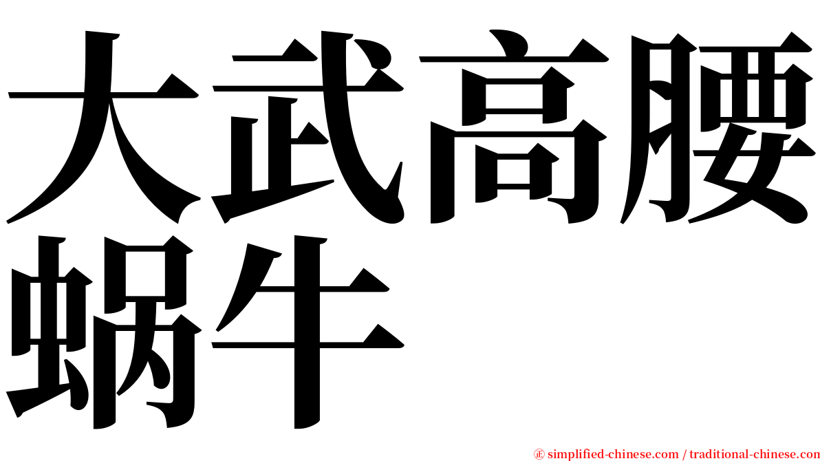 大武高腰蜗牛 serif font