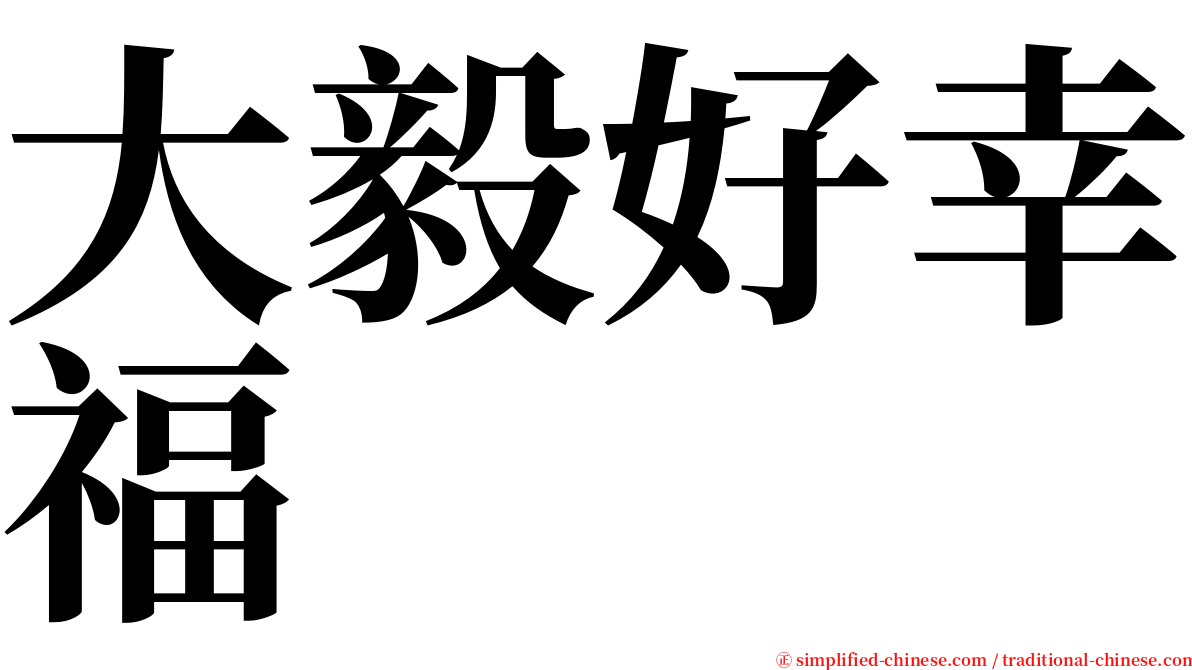 大毅好幸福 serif font