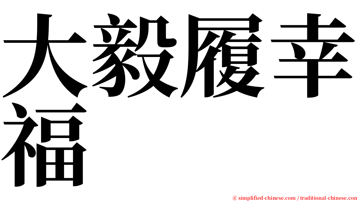 大毅履幸福 serif font