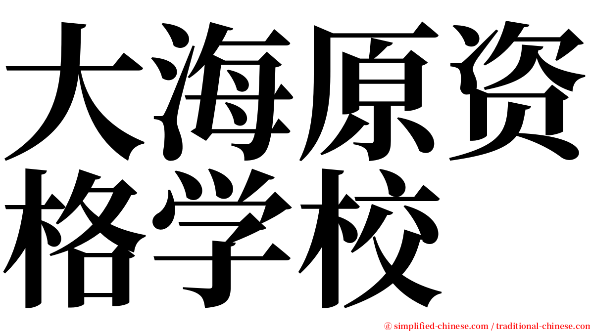 大海原资格学校 serif font