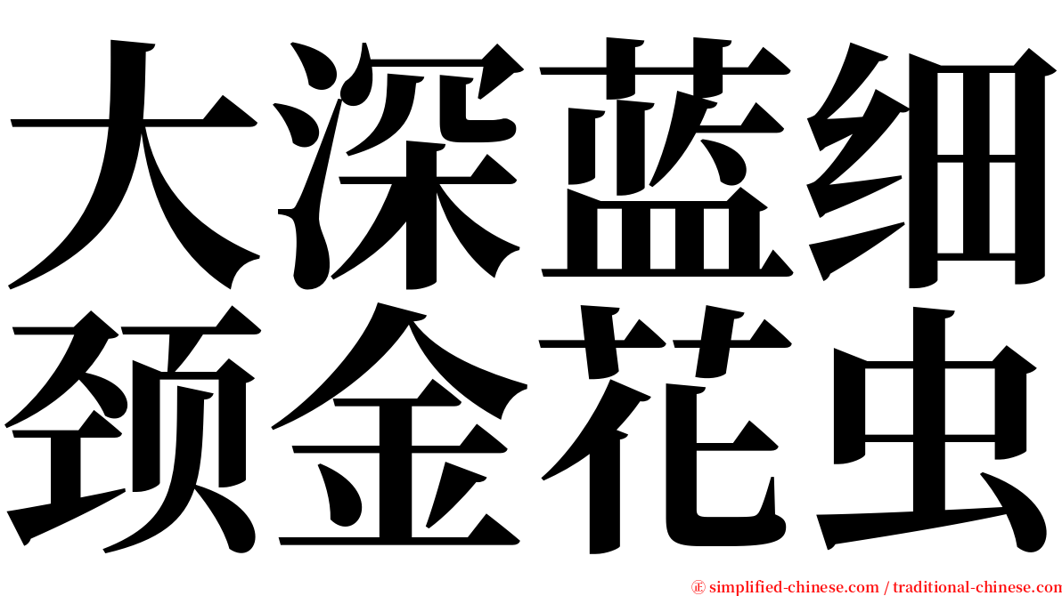 大深蓝细颈金花虫 serif font