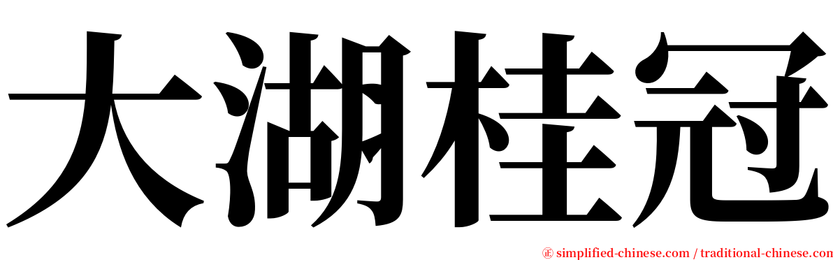 大湖桂冠 serif font