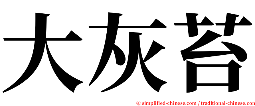 大灰苔 serif font