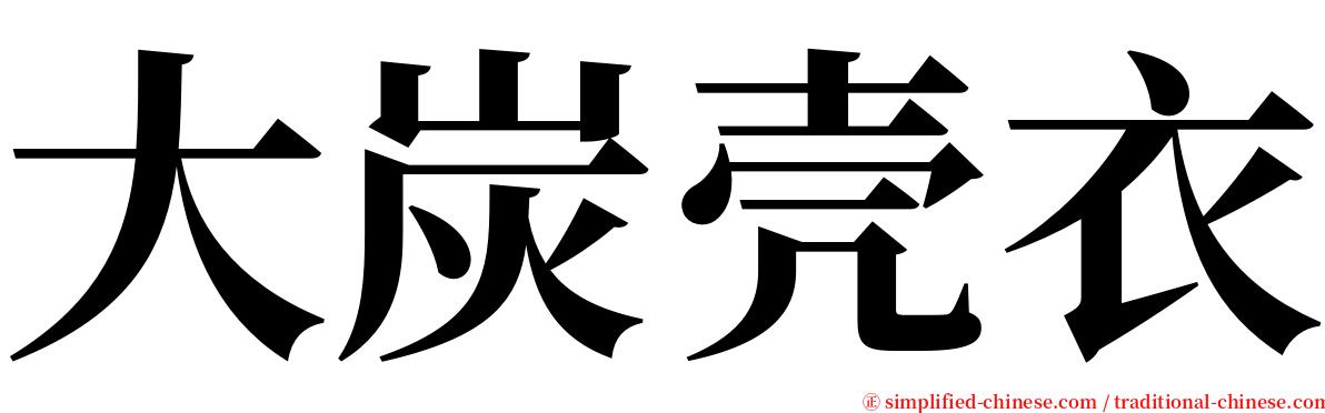 大炭壳衣 serif font