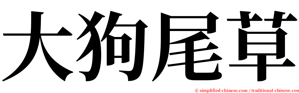 大狗尾草 serif font