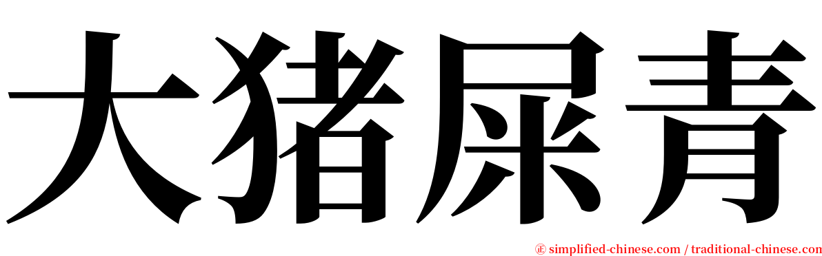 大猪屎青 serif font