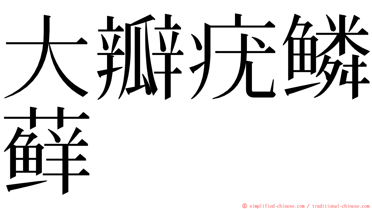 大瓣疣鳞藓 ming font