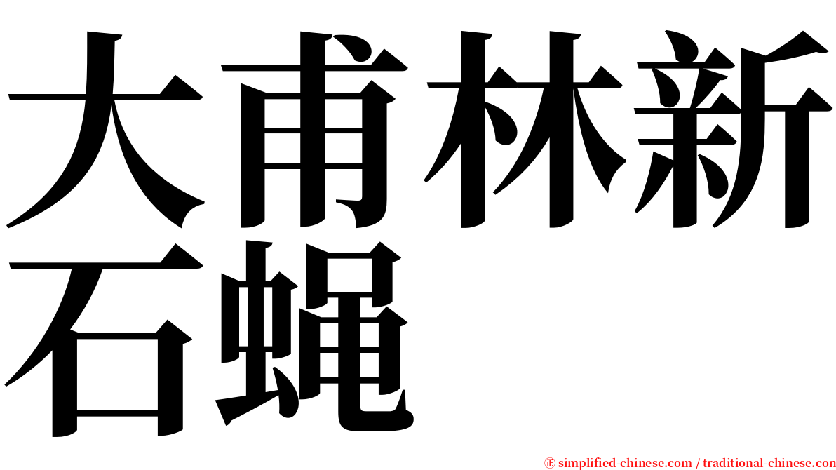 大甫林新石蝇 serif font