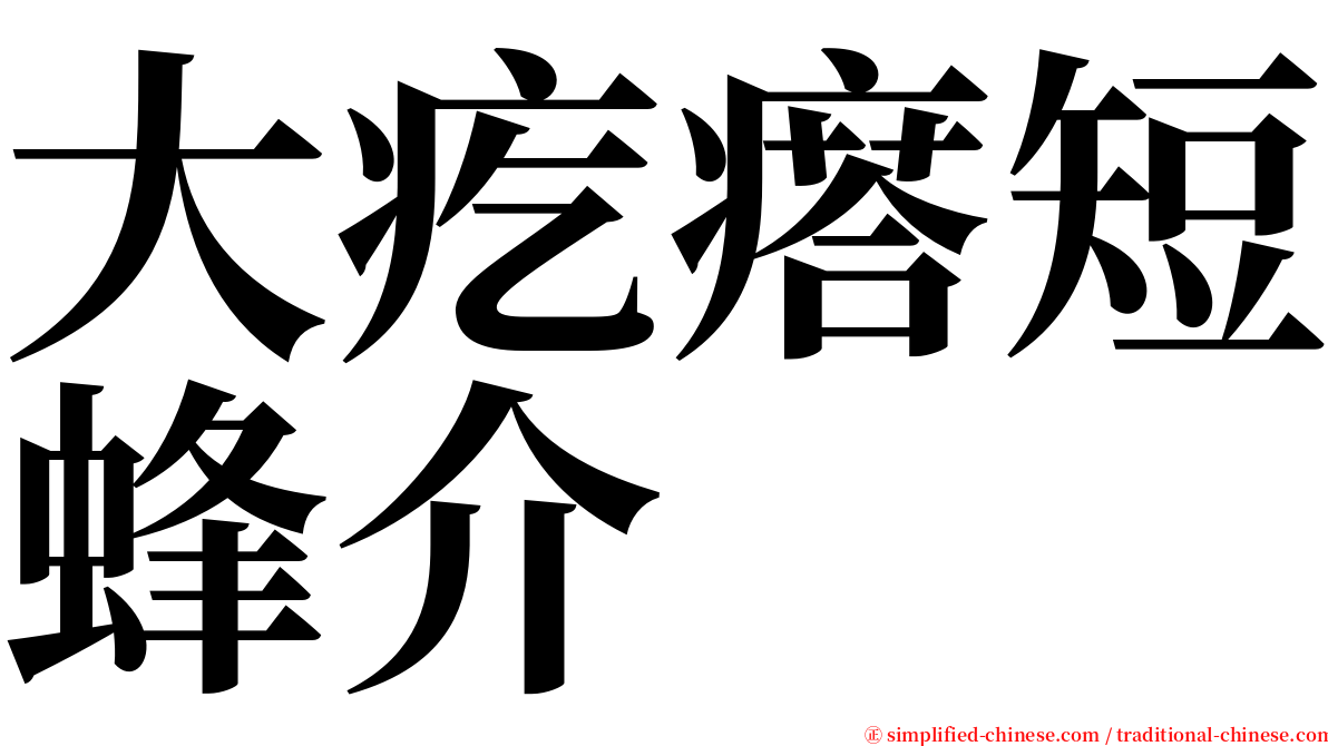 大疙瘩短蜂介 serif font