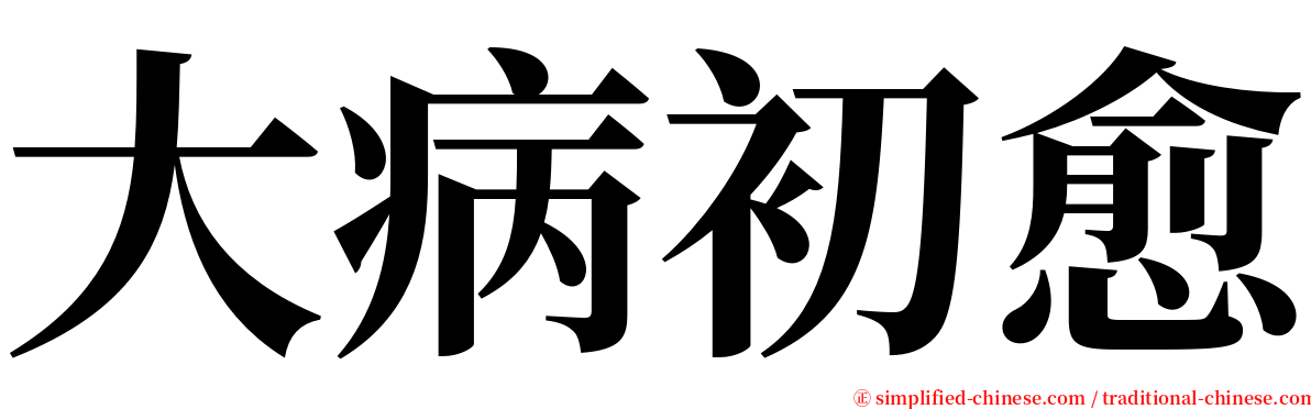 大病初愈 serif font