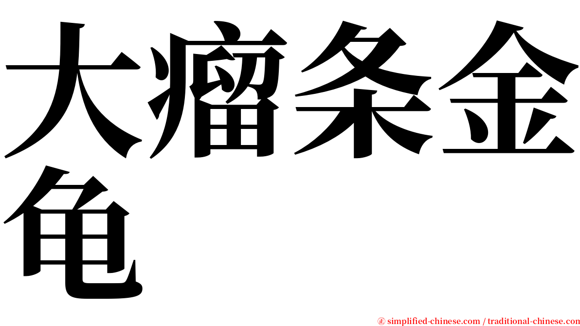 大瘤条金龟 serif font