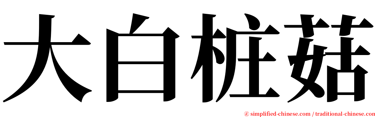 大白桩菇 serif font