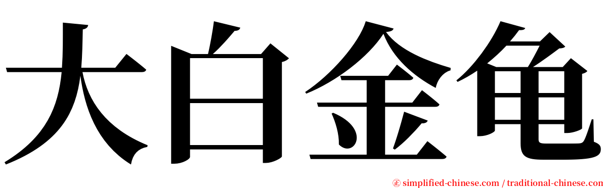 大白金龟 serif font