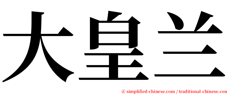 大皇兰 serif font