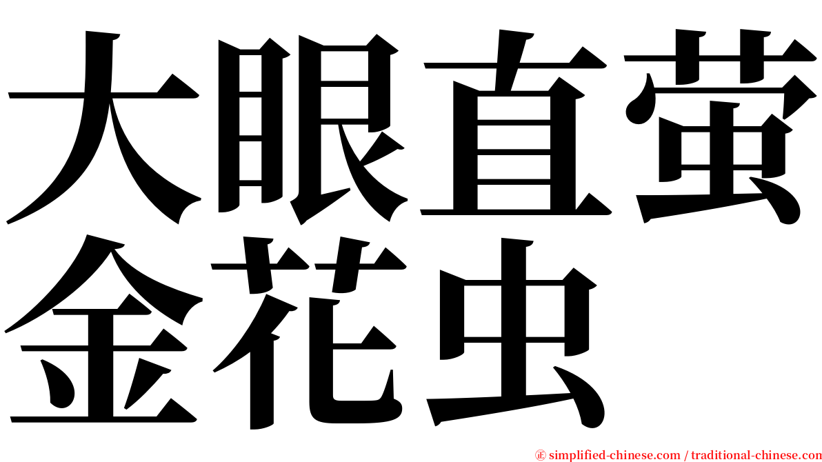 大眼直萤金花虫 serif font