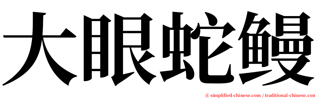 大眼蛇鳗 serif font