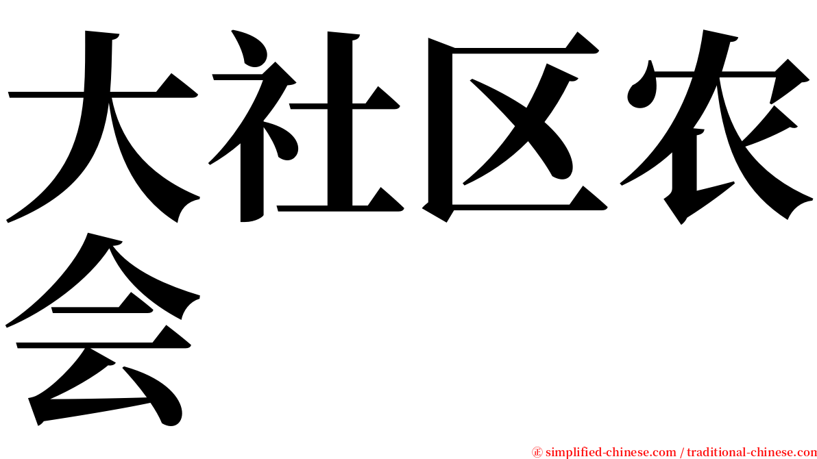 大社区农会 serif font