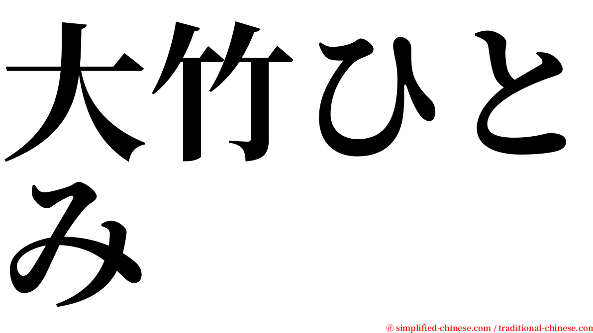 大竹ひとみ serif font