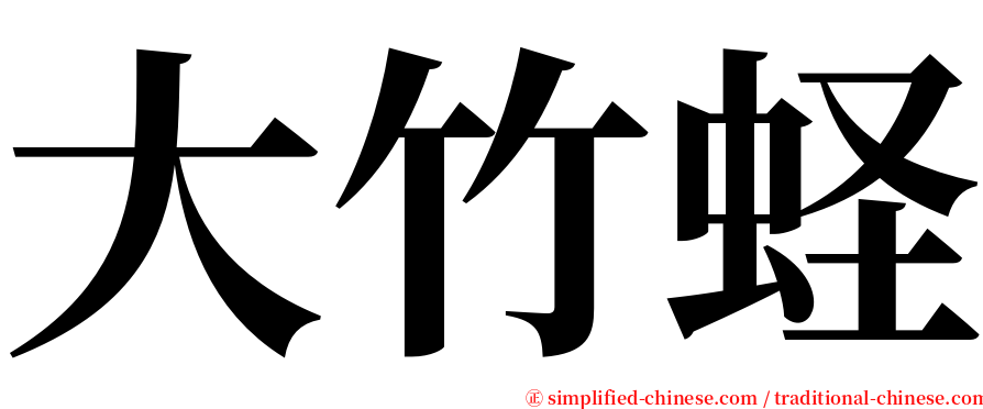 大竹蛏 serif font