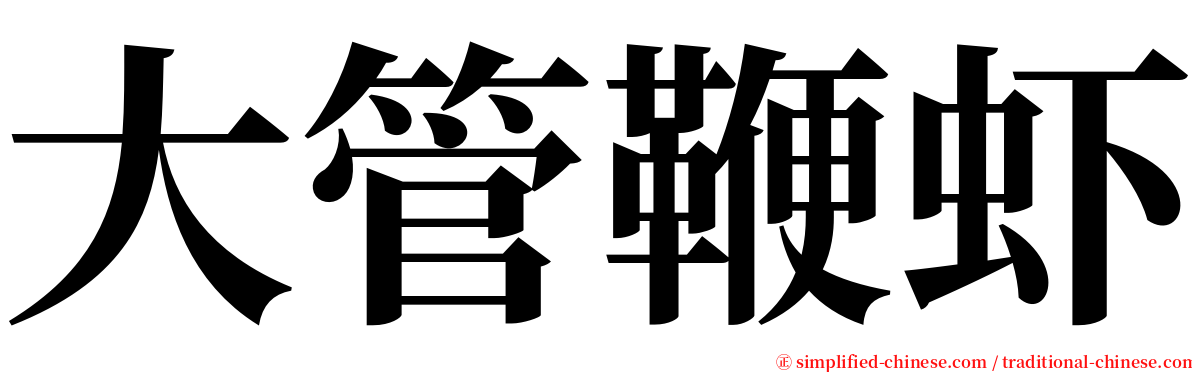 大管鞭虾 serif font