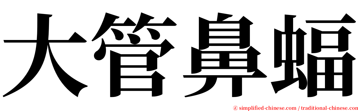 大管鼻蝠 serif font