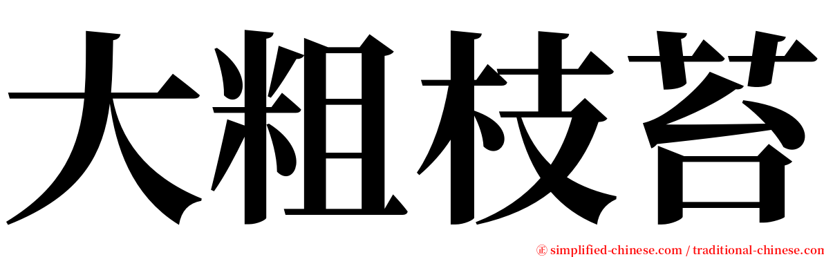 大粗枝苔 serif font