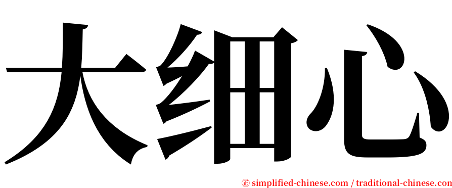 大细心 serif font