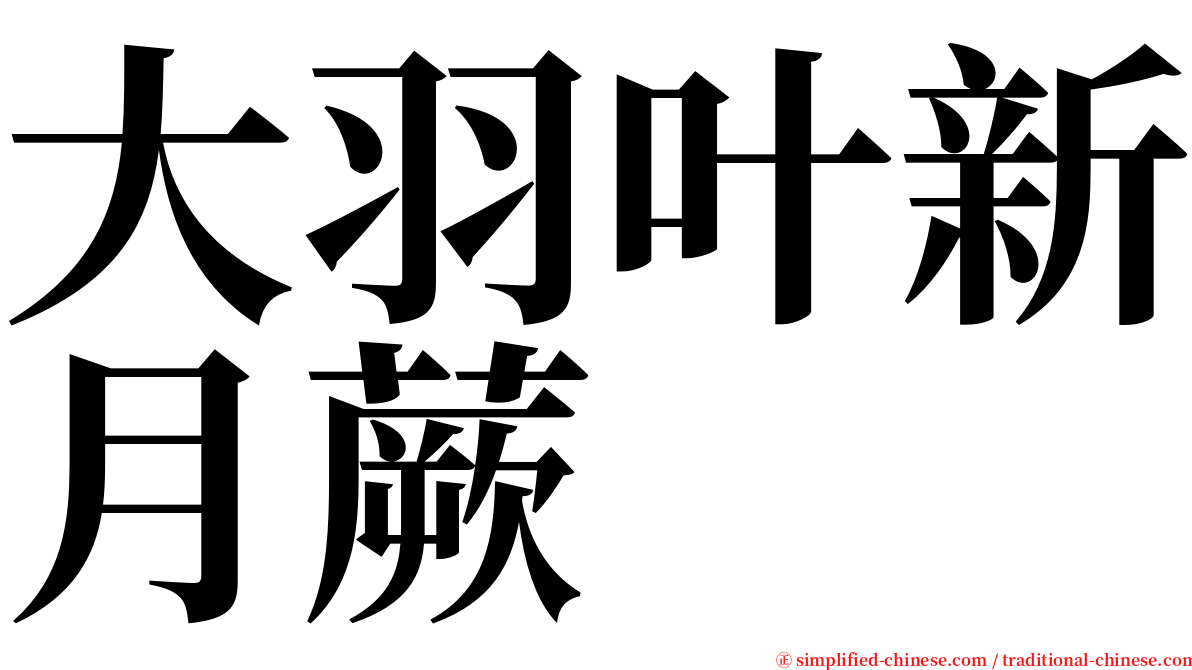 大羽叶新月蕨 serif font