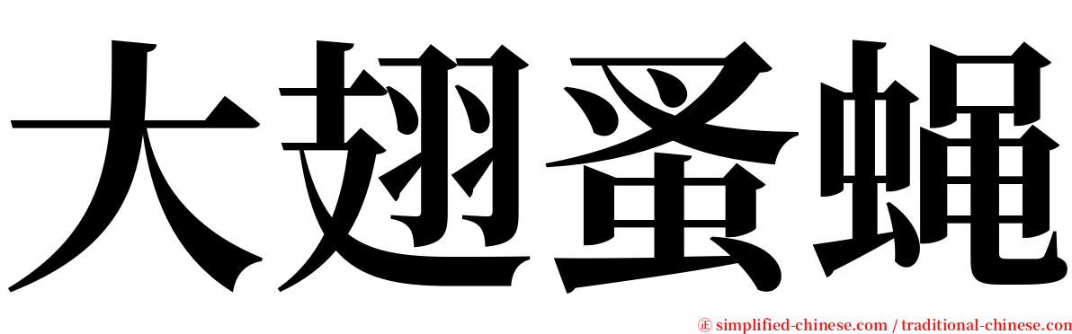 大翅蚤蝇 serif font