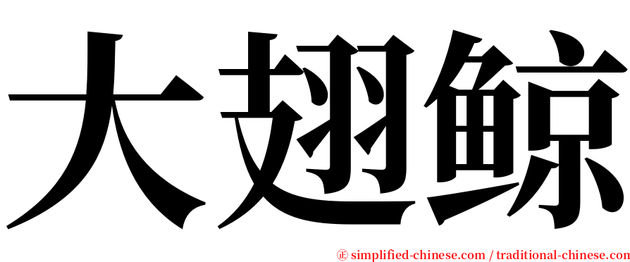 大翅鲸 serif font