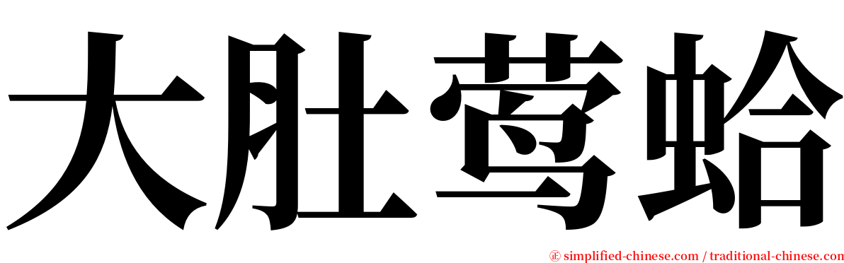 大肚莺蛤 serif font