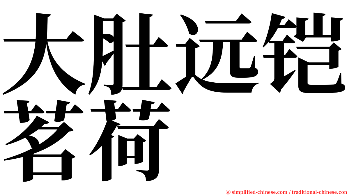 大肚远铠茗荷 serif font