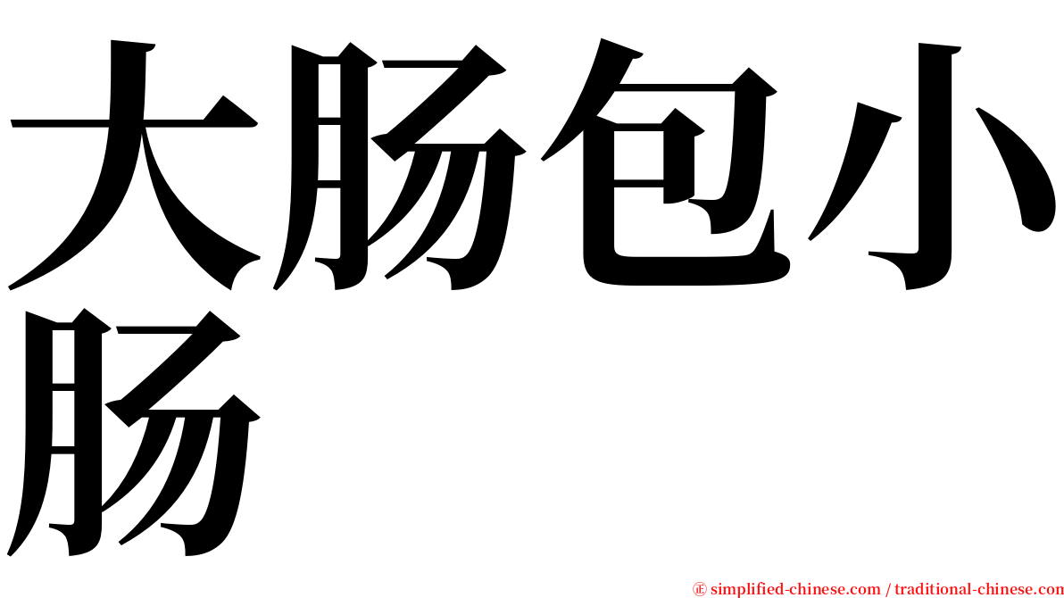 大肠包小肠 serif font