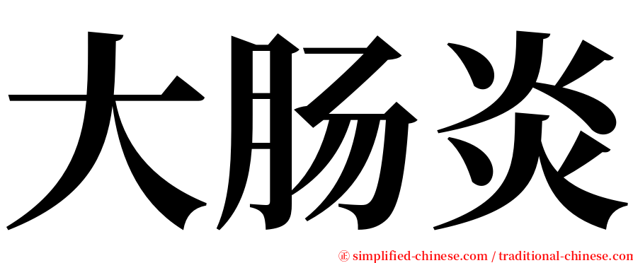 大肠炎 serif font