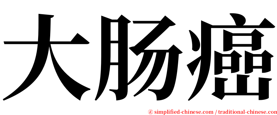 大肠癌 serif font