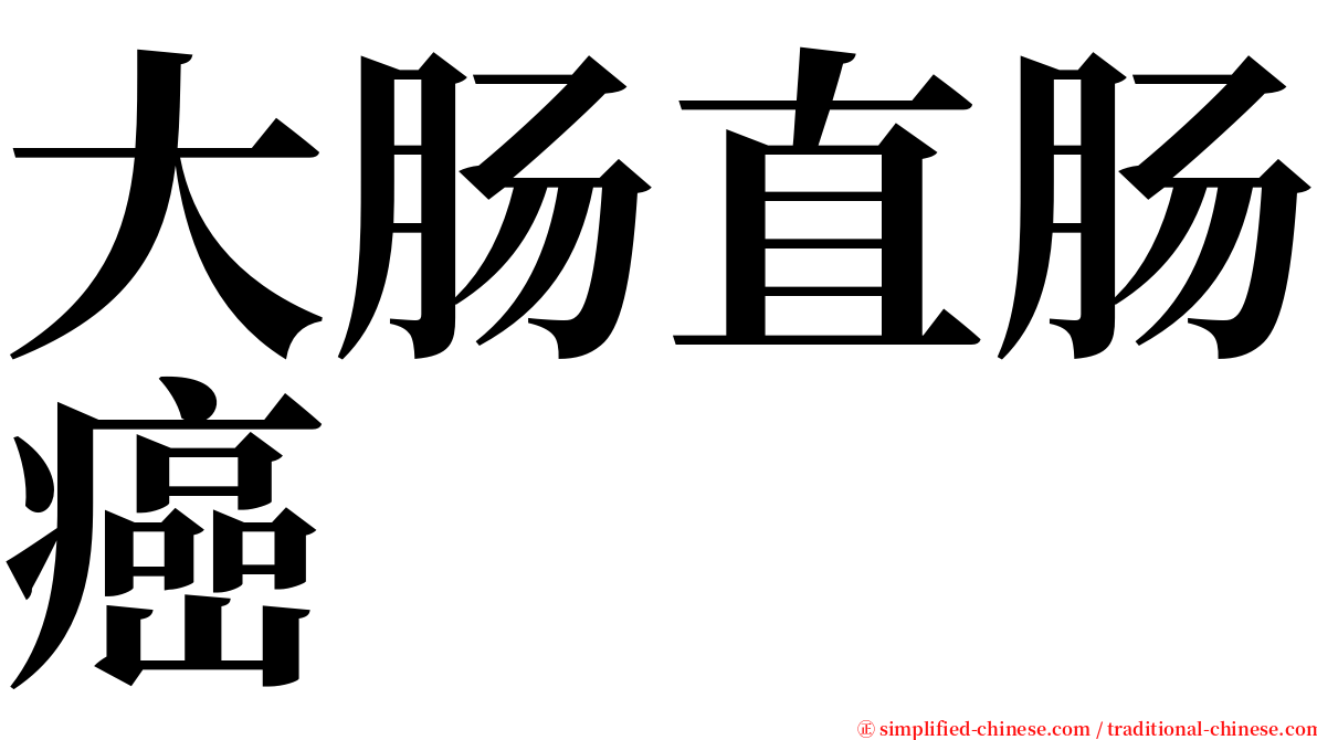 大肠直肠癌 serif font