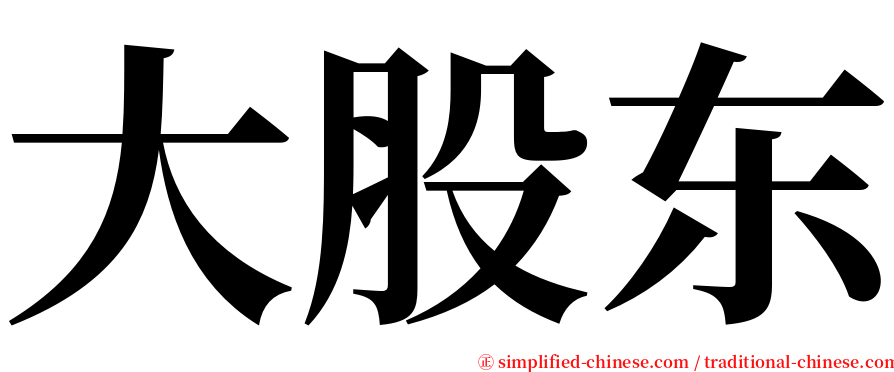 大股东 serif font