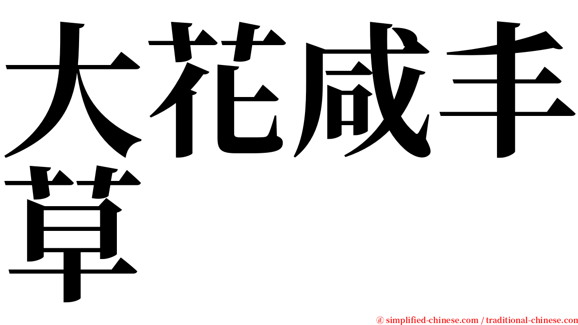 大花咸丰草 serif font