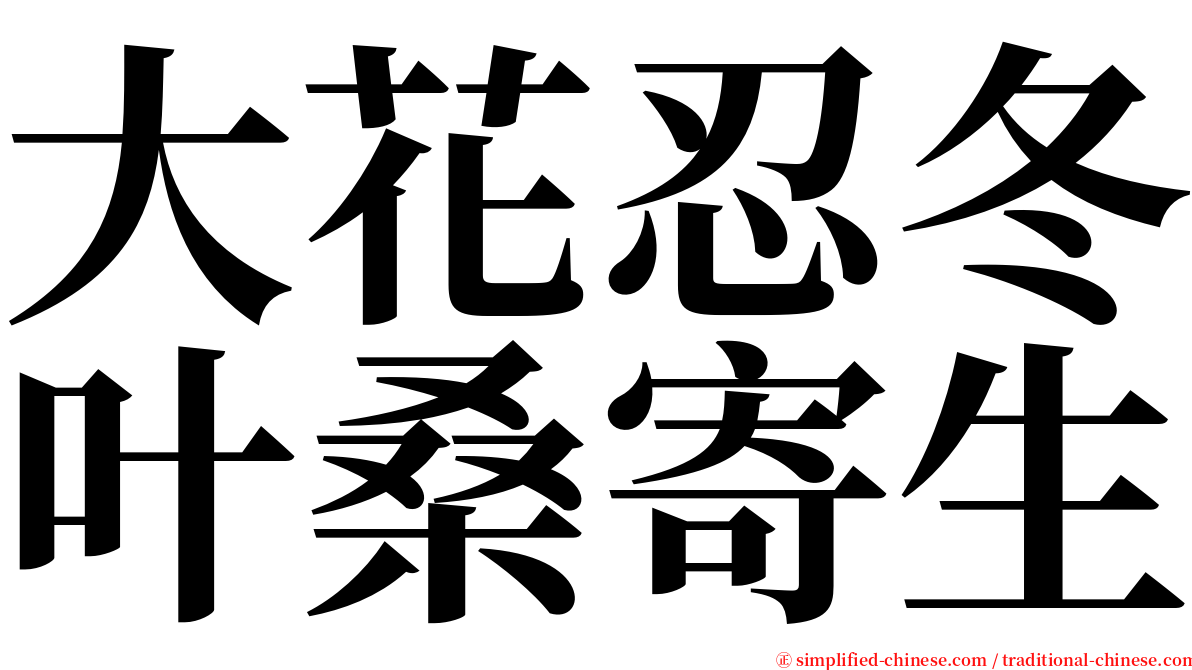 大花忍冬叶桑寄生 serif font