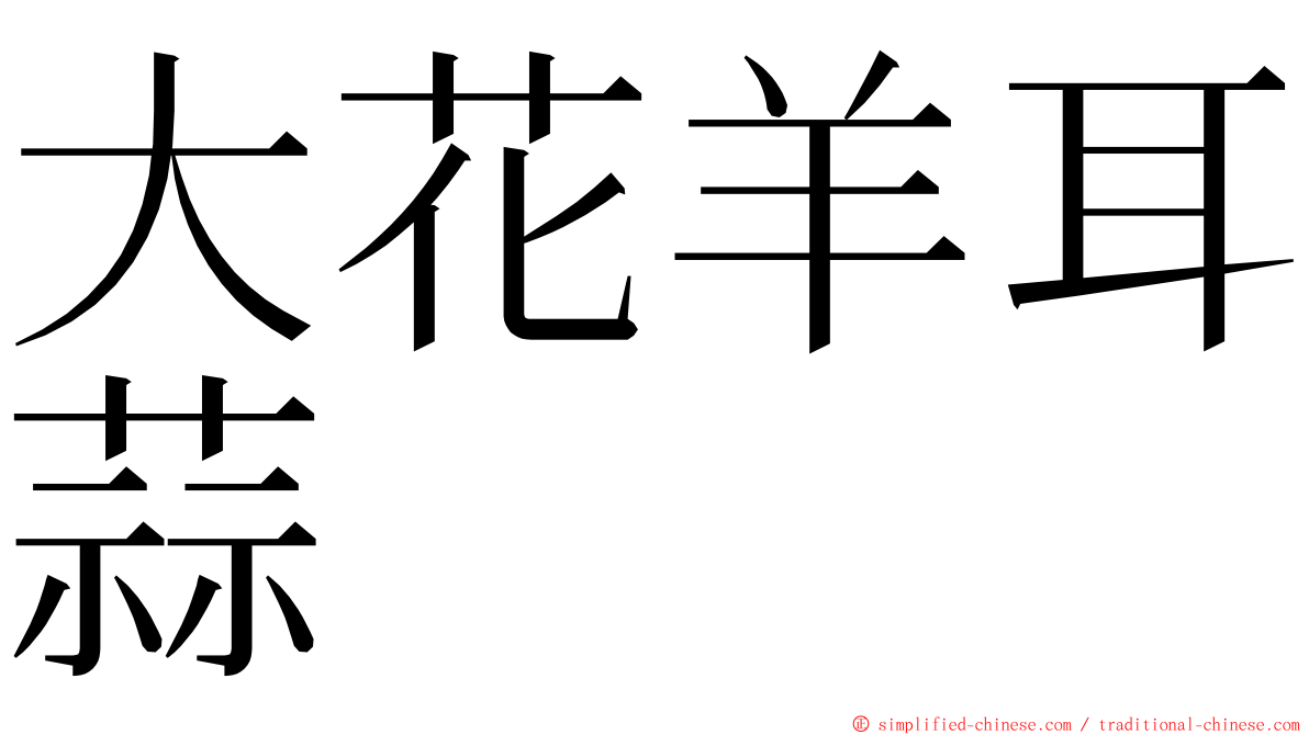 大花羊耳蒜 ming font