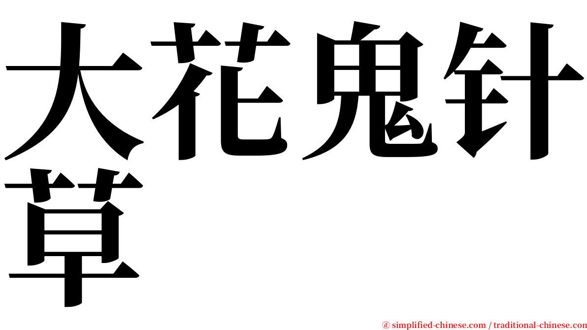 大花鬼针草 serif font